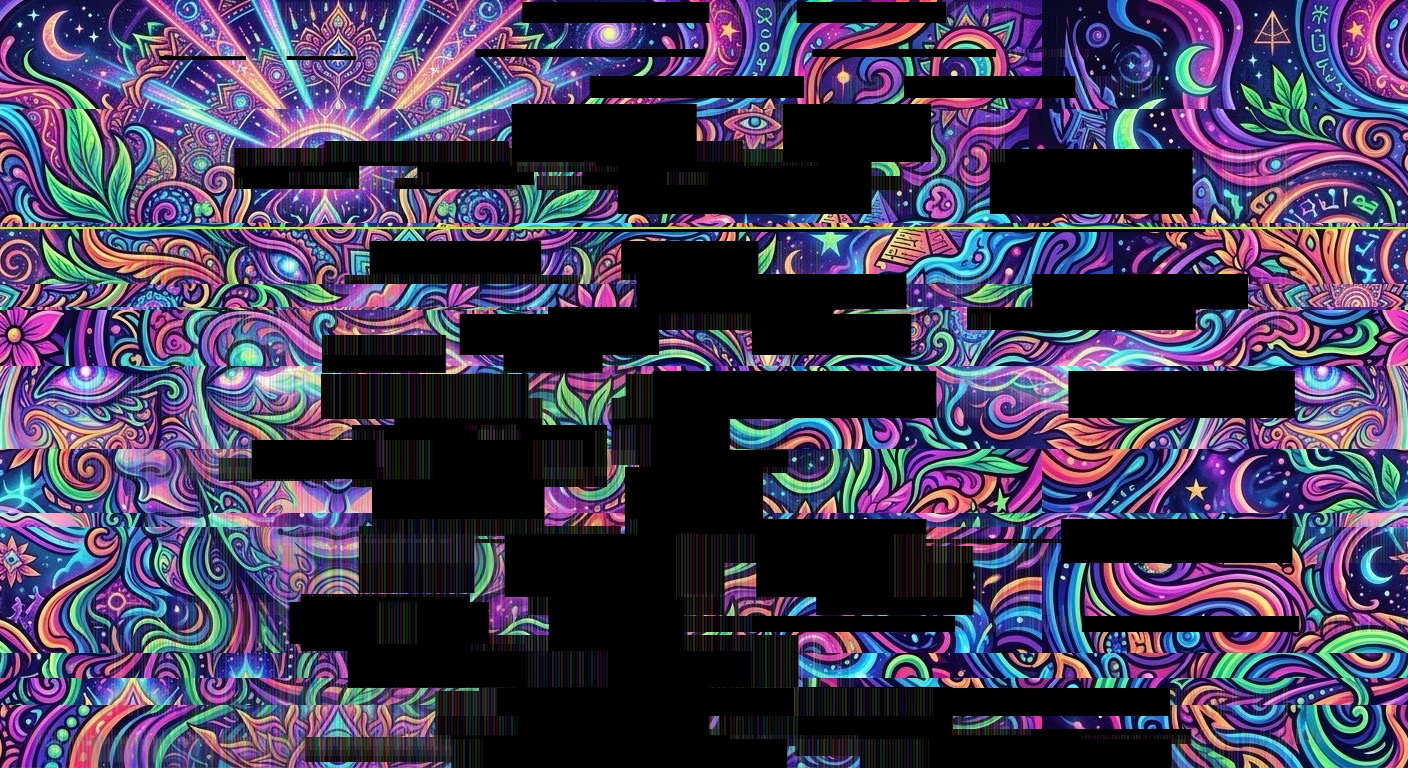 カラフルな元画像を横方向に崩した実際のGlitch加工例